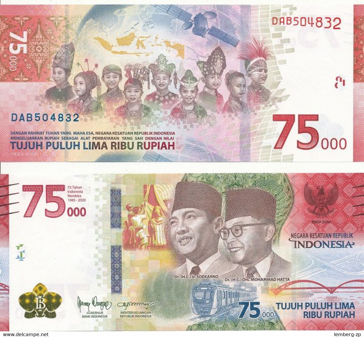 Indonesia - 75000 Rupiah 2020 UNC Lemberg-Zp - Indonesien