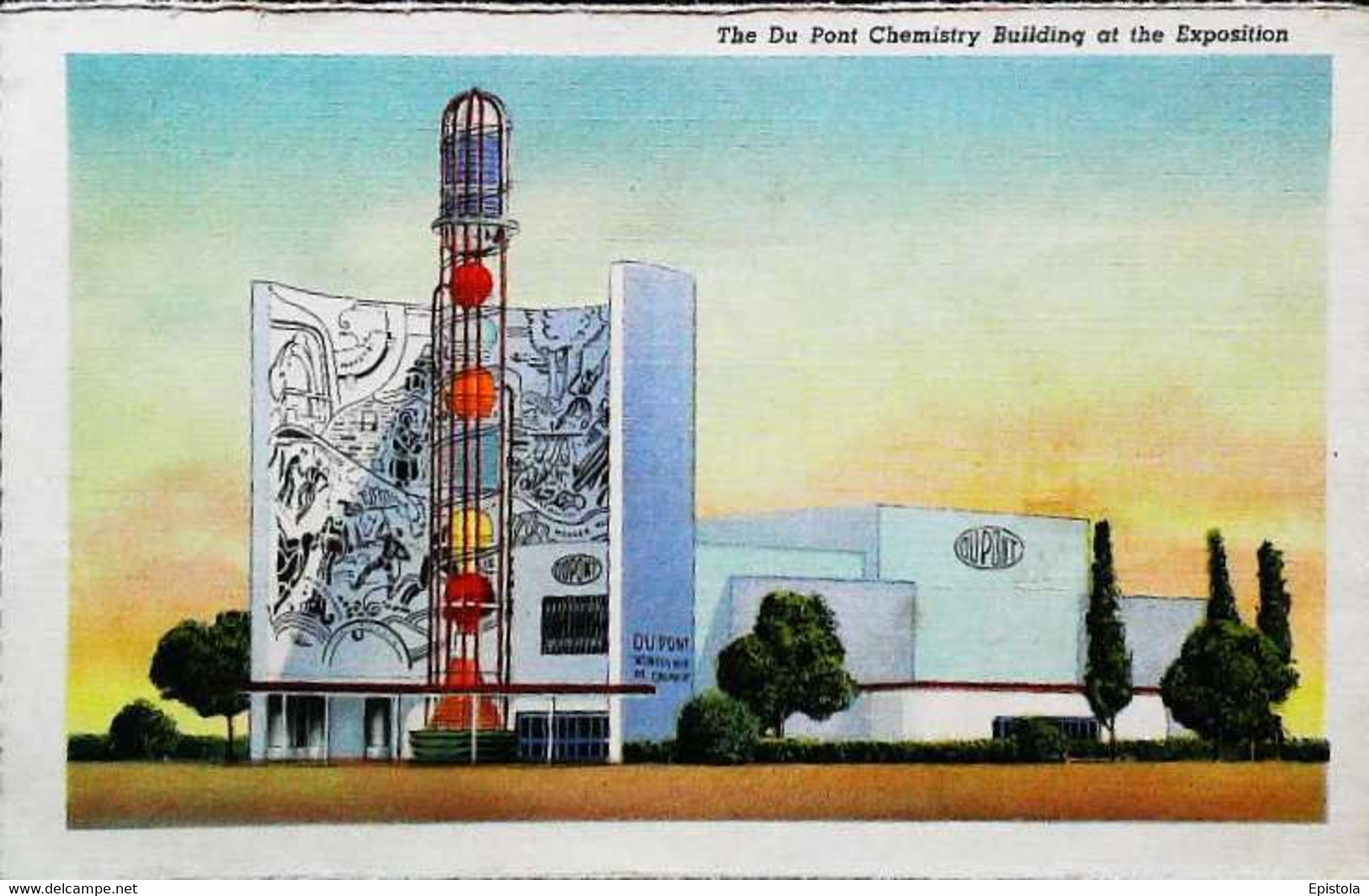 ► DUPONT CHEMISTRY BUILDING Carte De 1939 (recto Verso)  De Dépliant Américain De L'Exposition "New York World's Fair" - Exhibitions