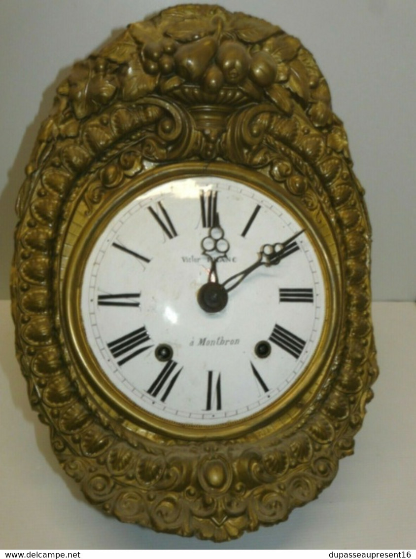 ANCIEN MOUVEMENT DE PENDULE HORLOGE COMTOISE 8 Jours Cadran émail JUS GRENIER - Orologi Da Muro