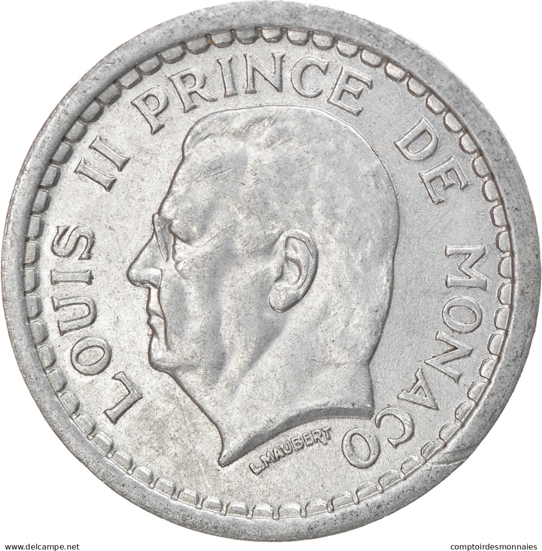 Monnaie, Monaco, 1 Franc, Undated (1943), TTB+, Aluminium, Gadoury:MC131 - 1922-1949 Louis II