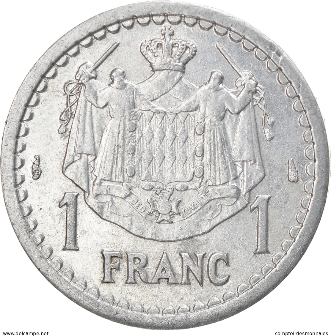 Monnaie, Monaco, 1 Franc, Undated (1943), TTB+, Aluminium, Gadoury:MC131 - 1922-1949 Louis II