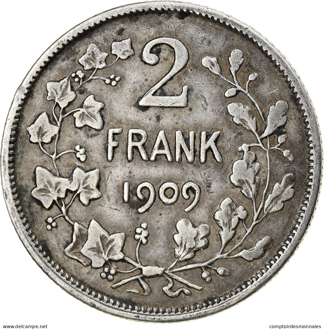 Monnaie, Belgique, 2 Francs, 2 Frank, 1909, TB+, Argent, KM:59 - 2 Francs