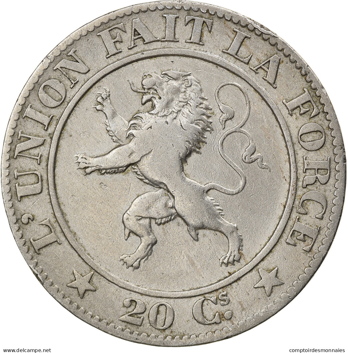 Monnaie, Belgique, Leopold I, 20 Centimes, 1861, TB+, Copper-nickel, KM:20 - 20 Centimes