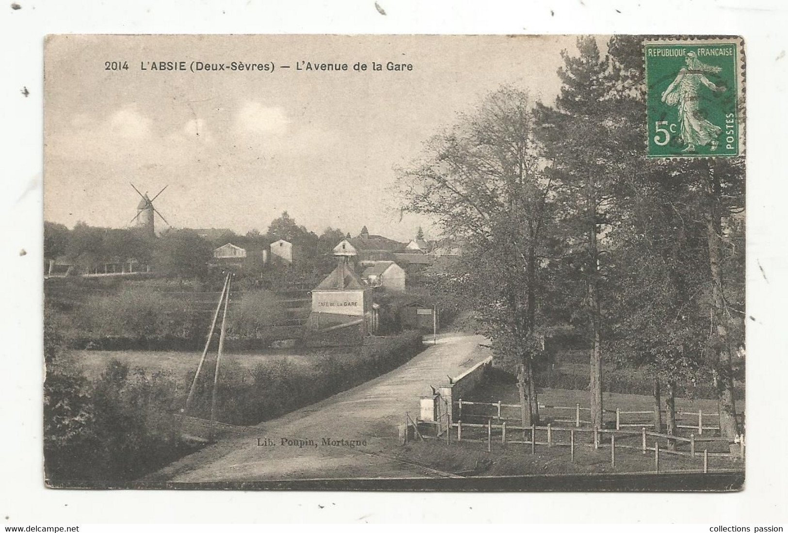 JCR , Cp , 79 ,L'ABSIE ,l'avenue De La Gare ,  Ed. Lib. Poupin , Voyagée 1914 - L'Absie