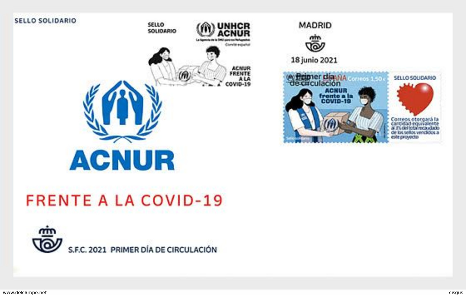 Spain Spanien MNH ** 2021 UNHCR Against Covid-19 FDC - Unused Stamps