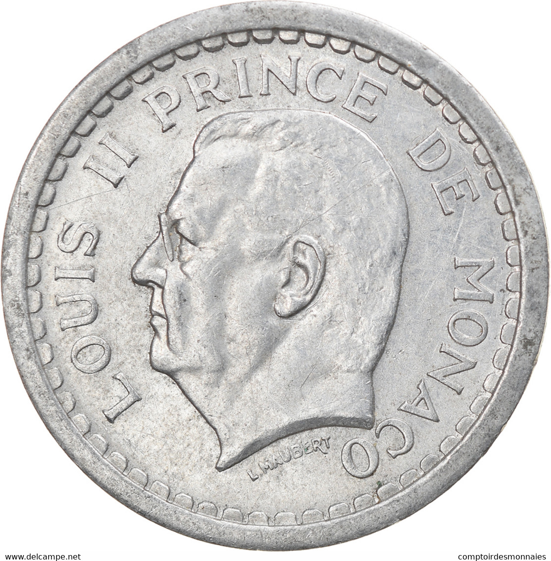 Monnaie, Monaco, Louis II, 2 Francs, 1945, TTB, Aluminium, KM:121 - 1922-1949 Louis II