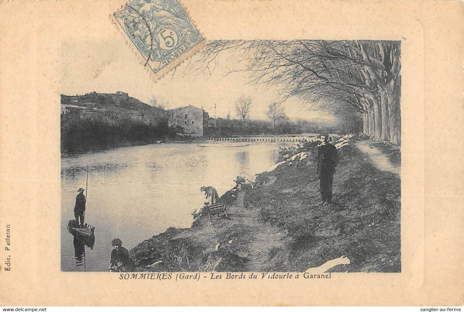 CPA 30 SOMMIERES LES BORDS DU VIDOURLE A GARANEL (cliché Rare - Sommières