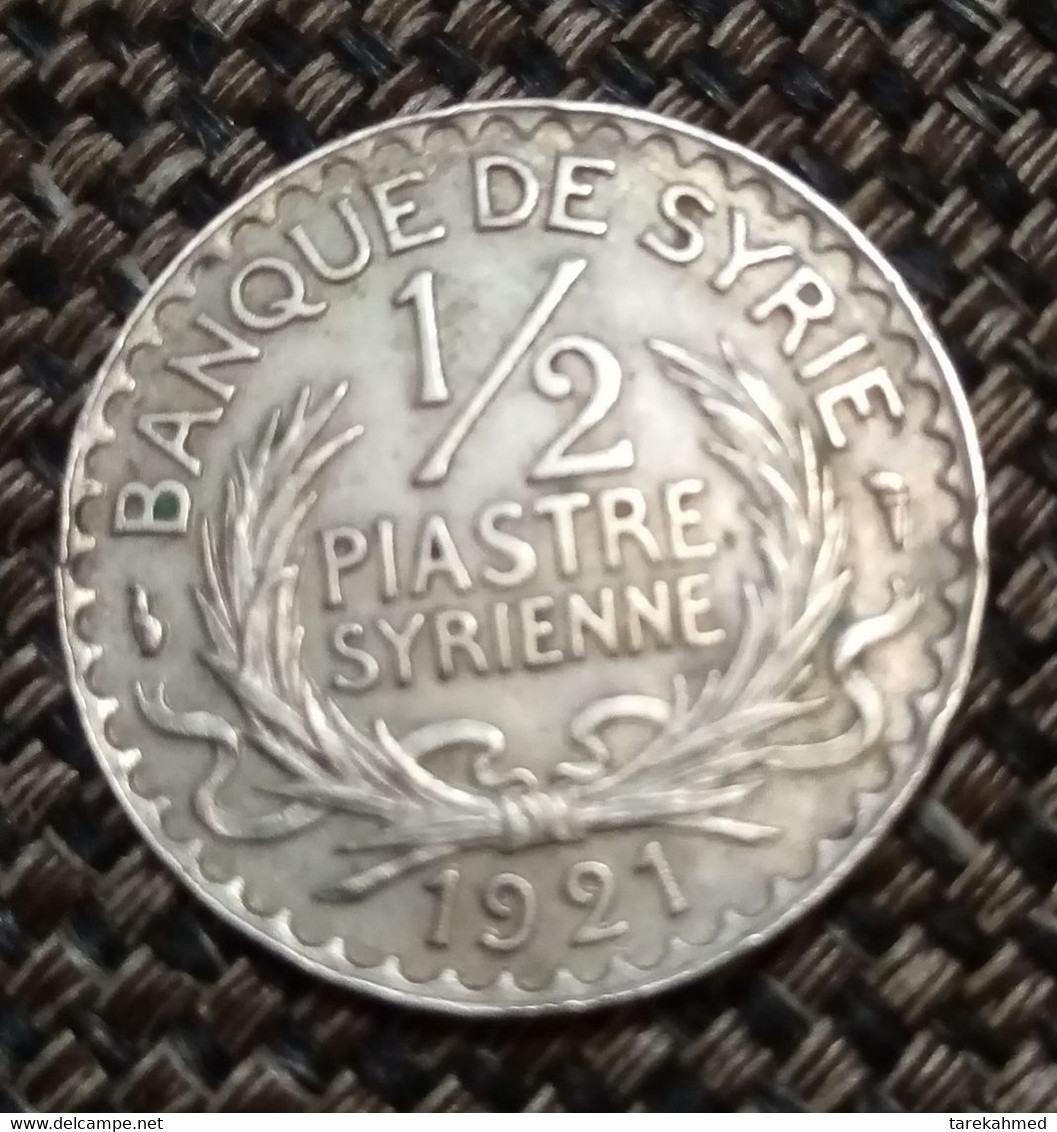 Syrie, 1/2 Piastre, 1921,  Copper-nickel, KM:68 Agouz - Syrië