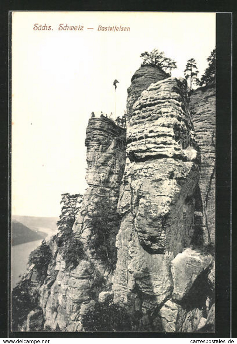 AK Lohmen / Sächs. Schweiz, Basteifelsen - Bastei (sächs. Schweiz)