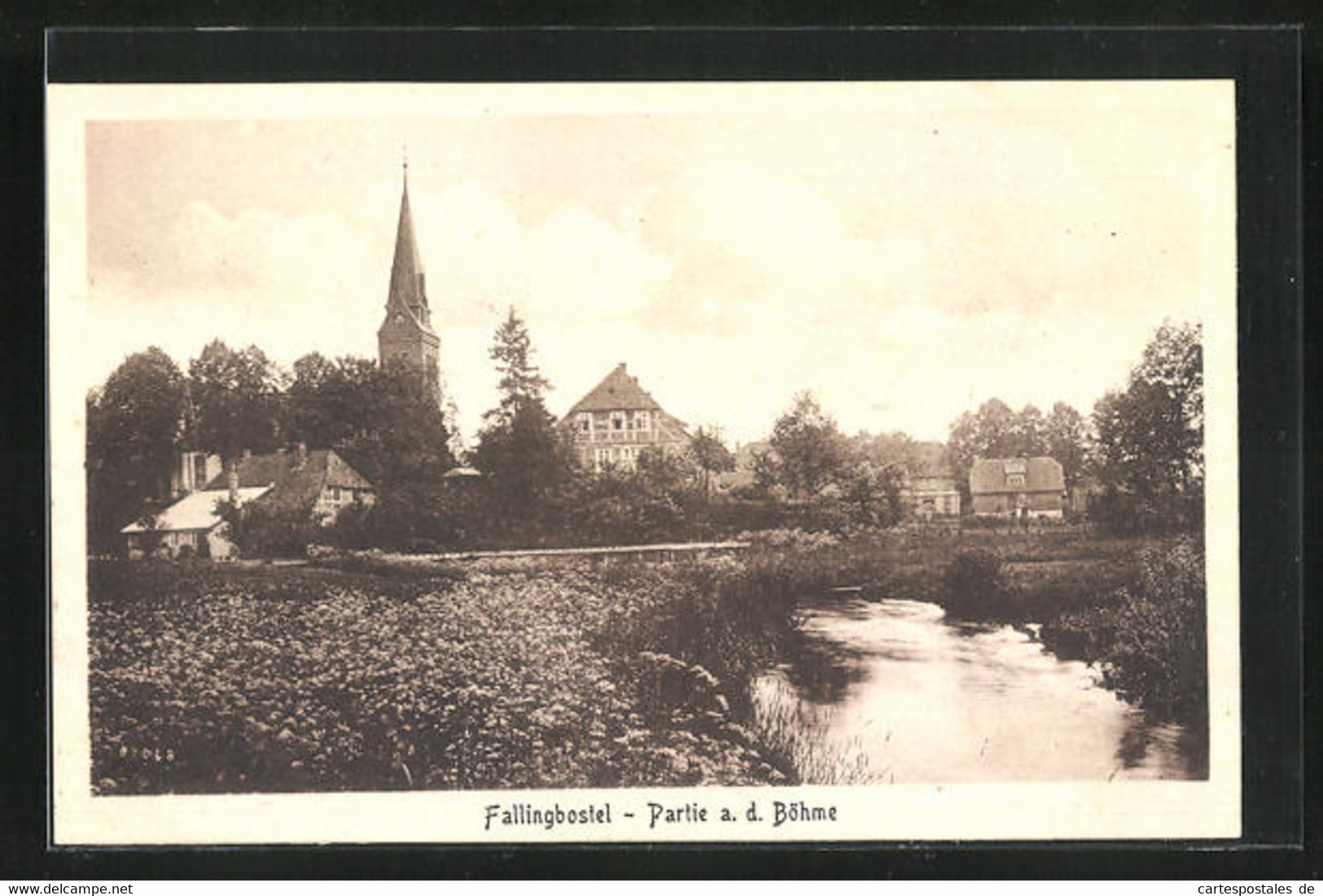 AK Fallingbostel, Partie Am Böhmeufer, Blick Zur Kirche - Fallingbostel