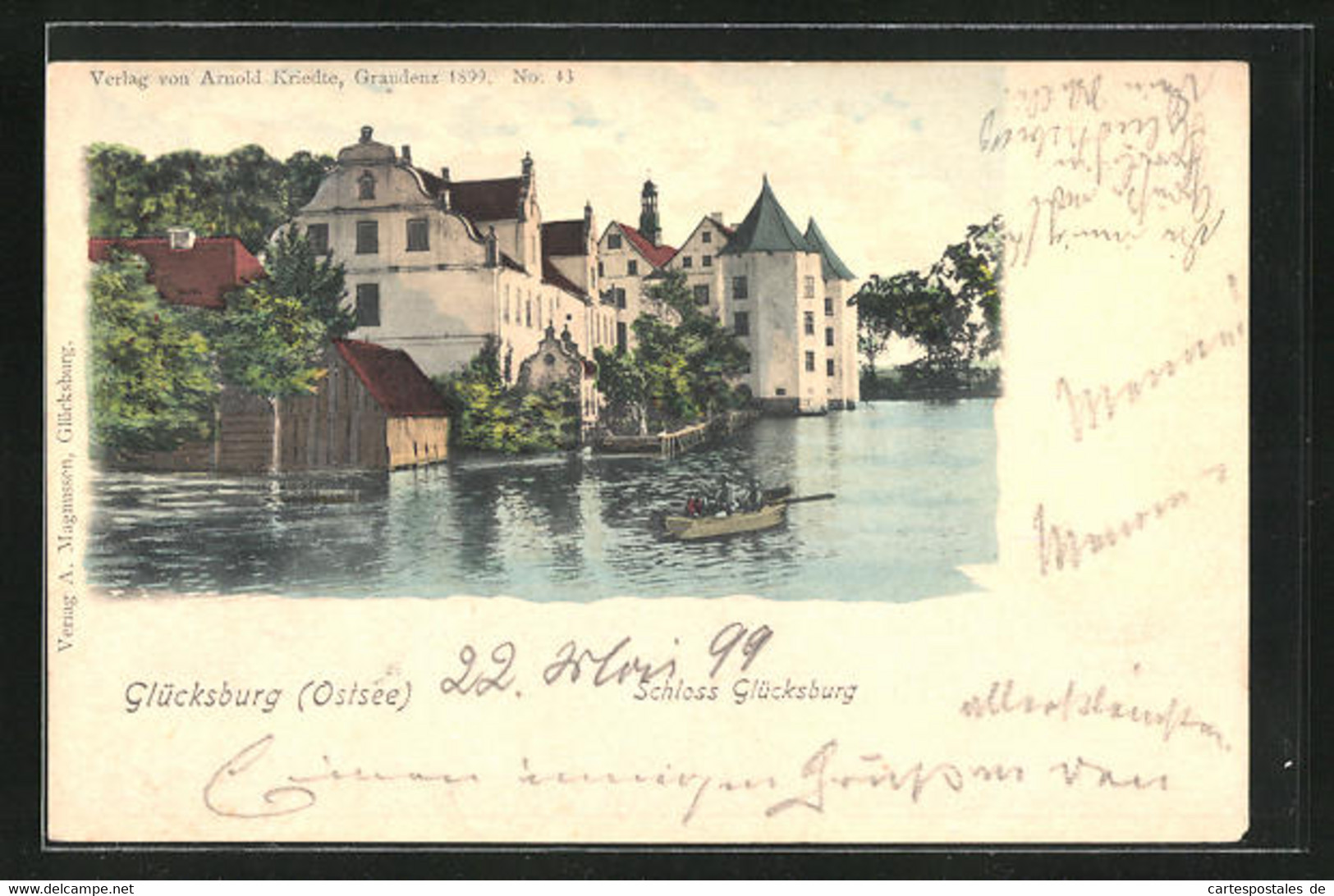 AK Glücksburg /Ostsee, Schloss Mit Ruderboot - Glücksburg