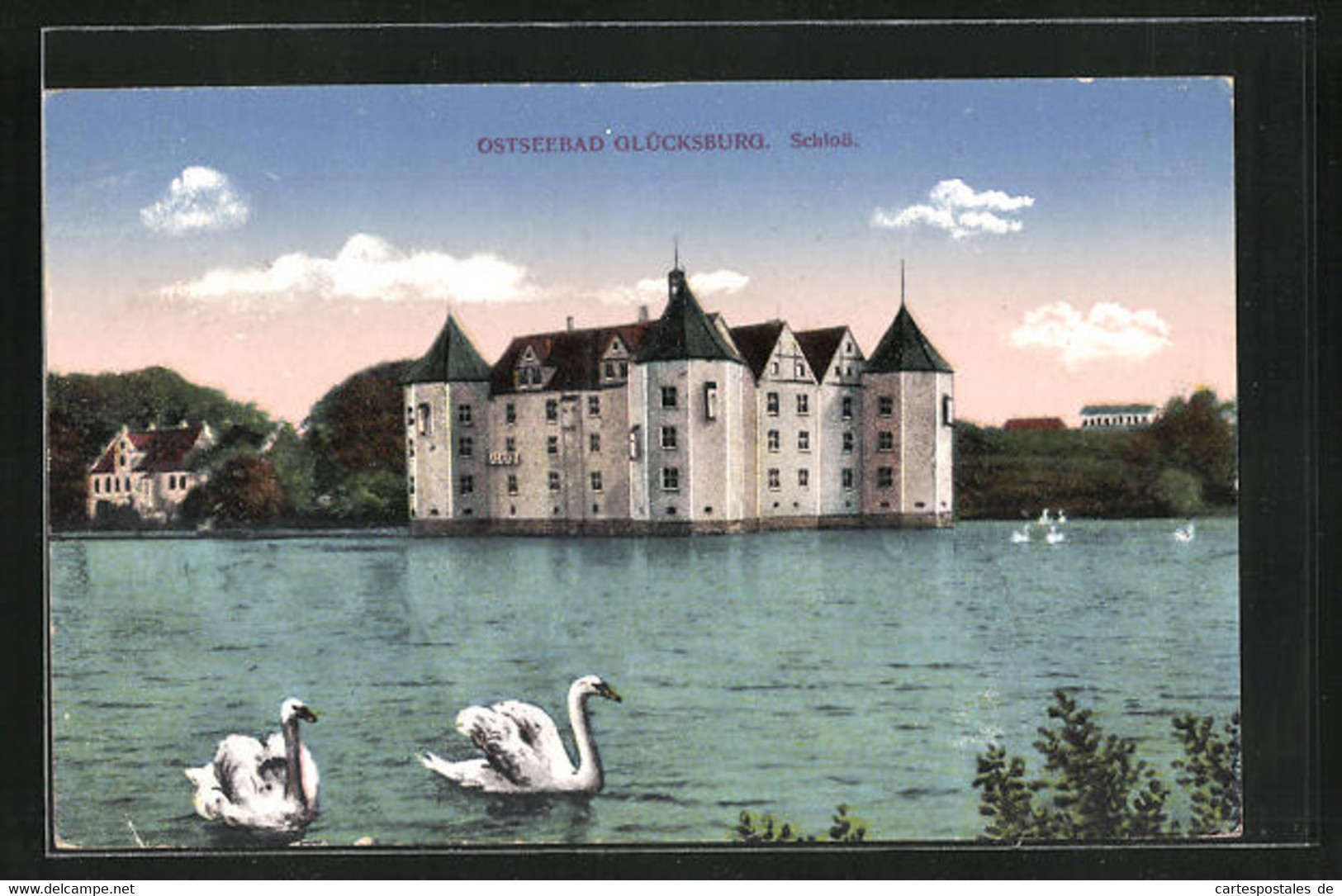 AK Glücksburg /Ostsee, Schloss, Schwäne - Glücksburg