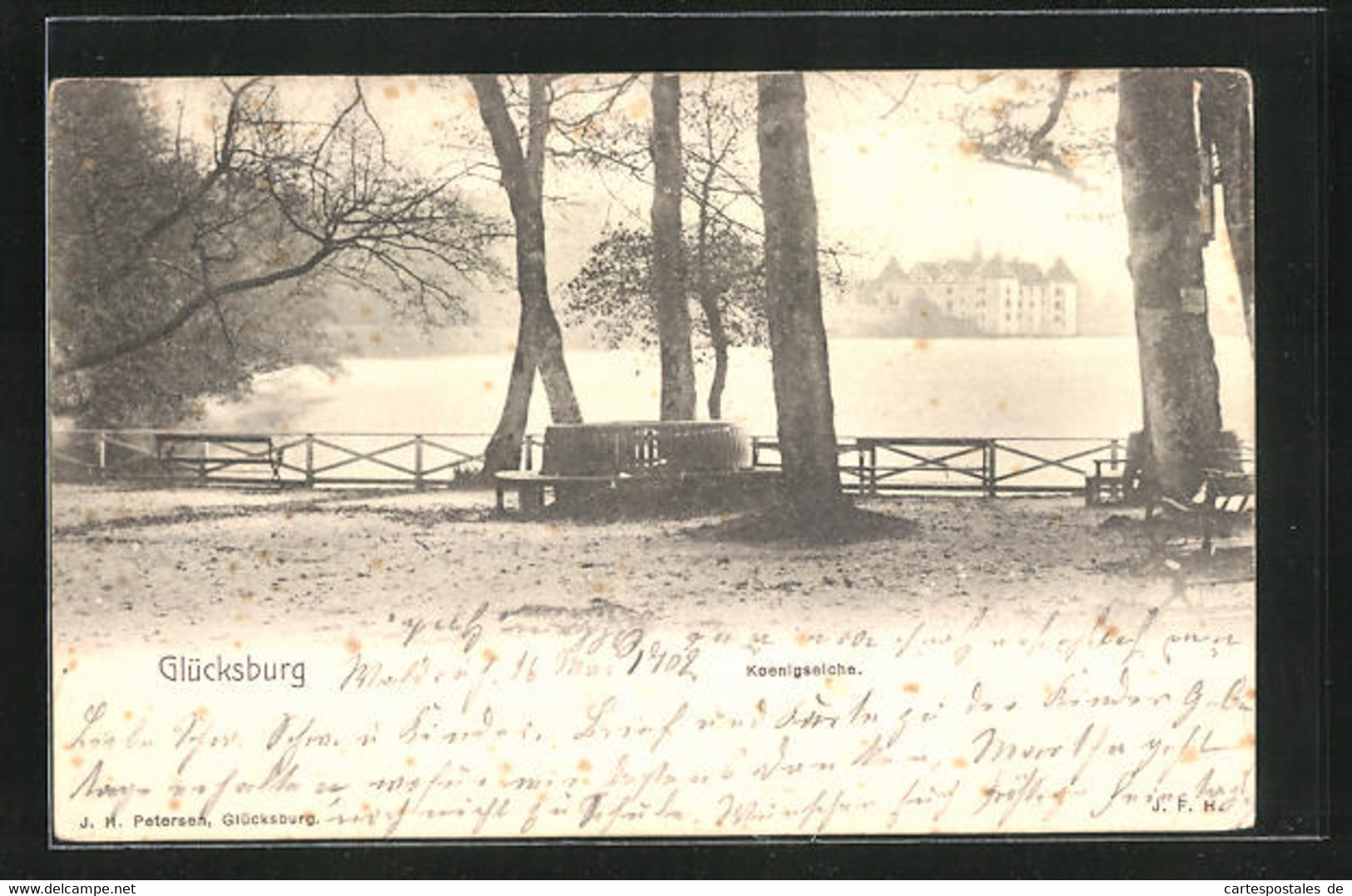 AK Glücksburg /Ostsee, Schloss Mit Königseiche - Glücksburg