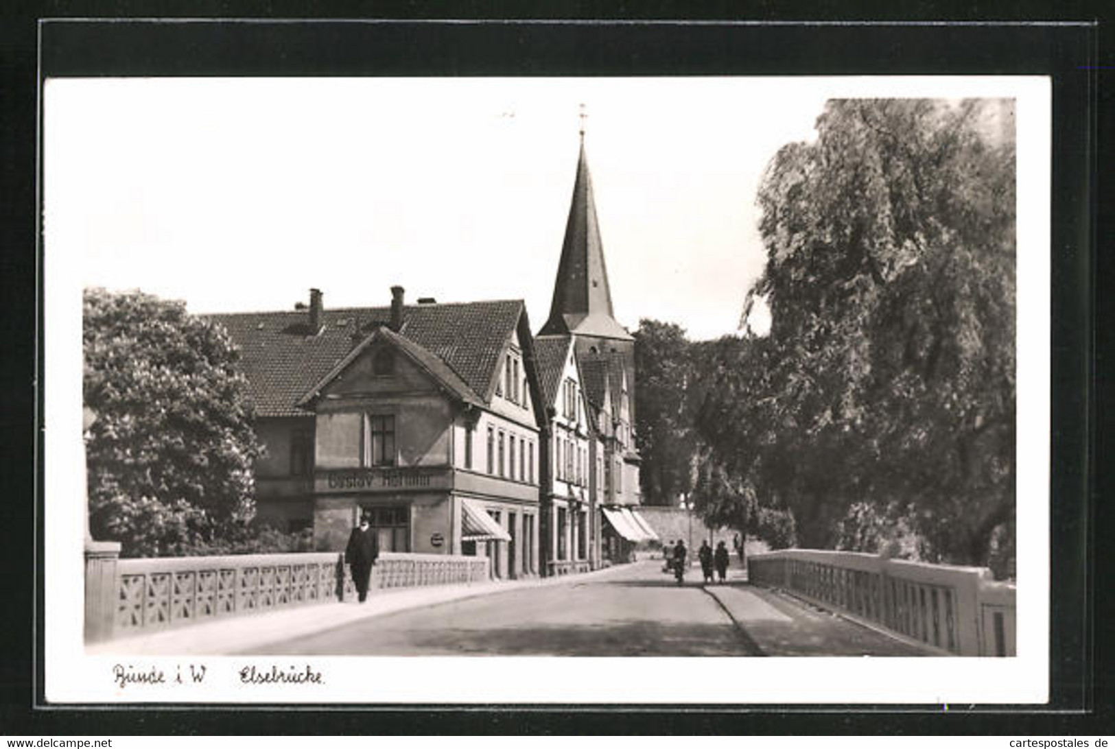 AK Bünde I. W., Elsebrücke, Kirche - Buende