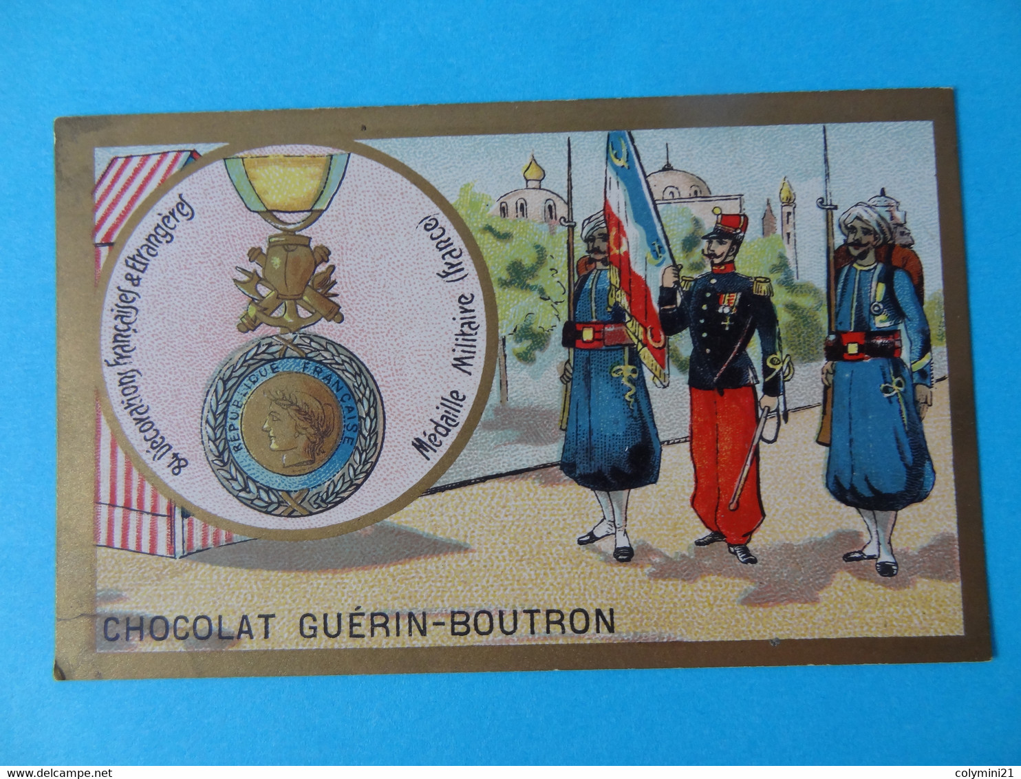 Chromo Guérin Boutron Décorations Médaille Militaire France Imp Hérold - Guerin Boutron