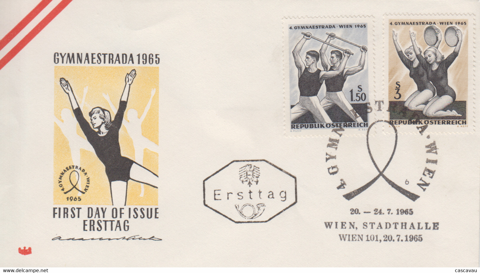 Enveloppe  FDC  1er  Jour   AUTRICHE   4éme  Fête  De  GYMNASTIQUE   1965 - Ginnastica