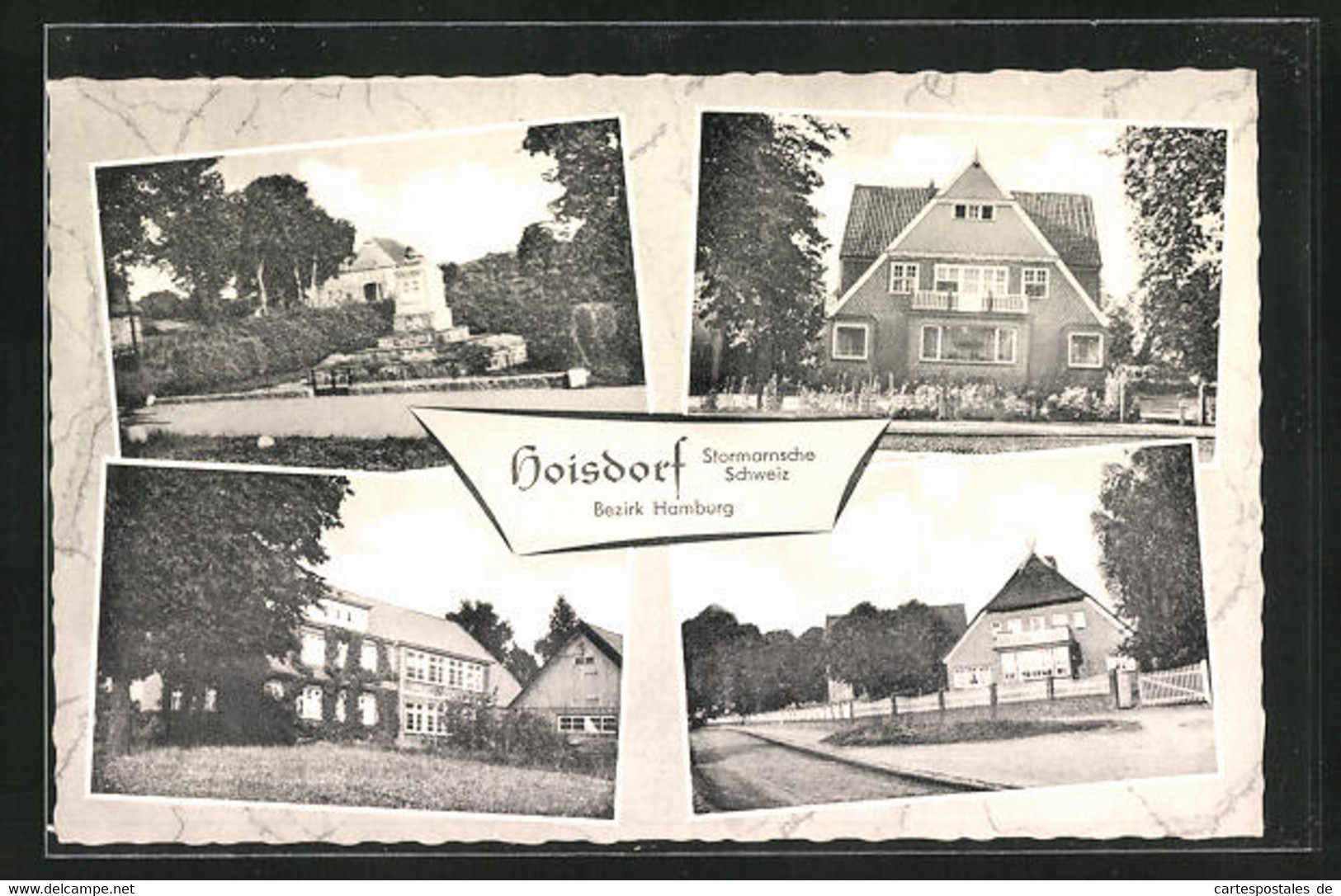 AK Hoisdorf über Ahrensburg /Holst., Gebäudeansicht, Denkmal, Ortspartie - Ahrensburg