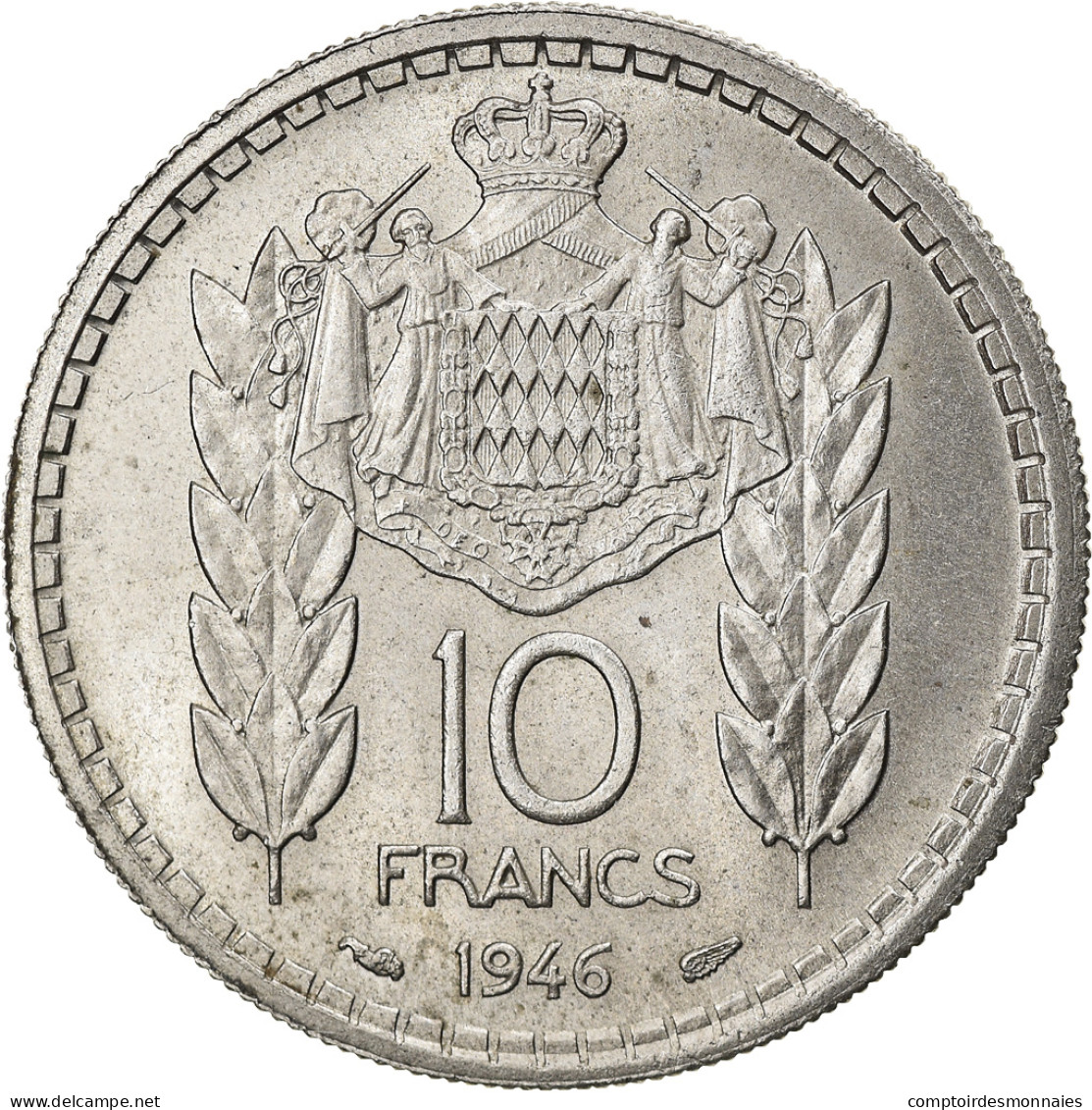 Monnaie, Monaco, Louis II, 10 Francs, 1946, TTB+, Copper-nickel, Gadoury:MC136 - 1922-1949 Louis II