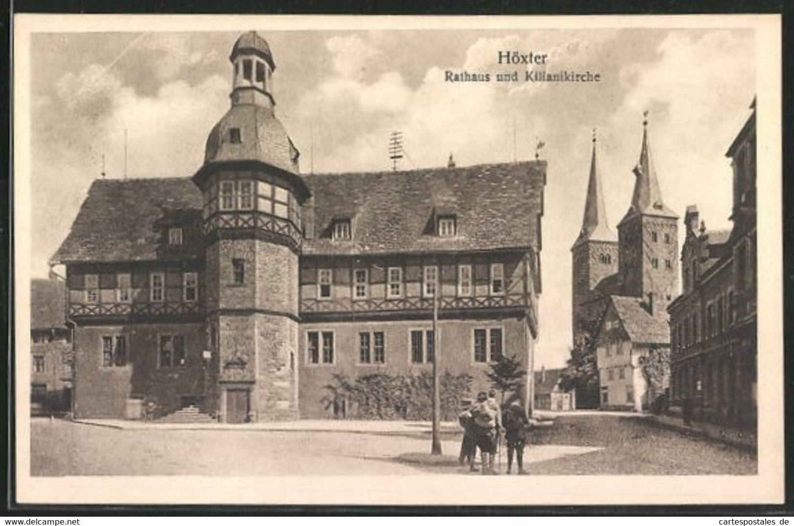 AK Höxter A. D. Weser, Rathaus Und Kilianikirche - Hoexter