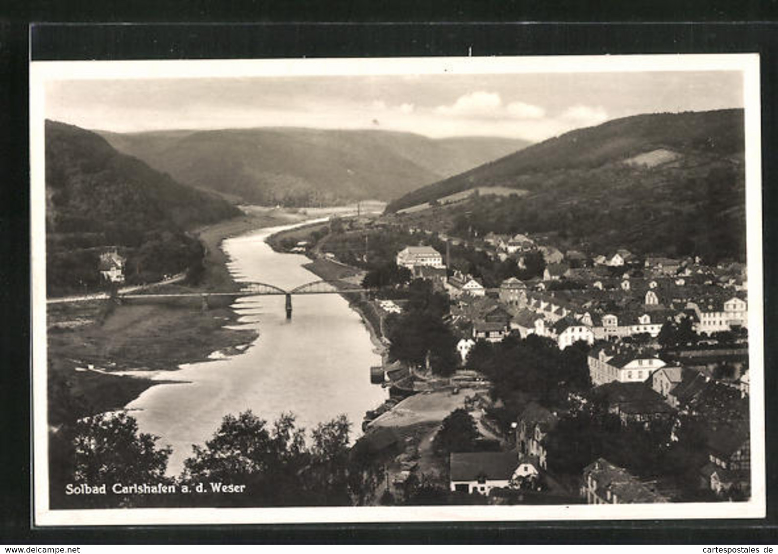 AK Karlshafen /Weser, Teilansicht Aus Der Vogelschau Mit Brücke - Bad Karlshafen