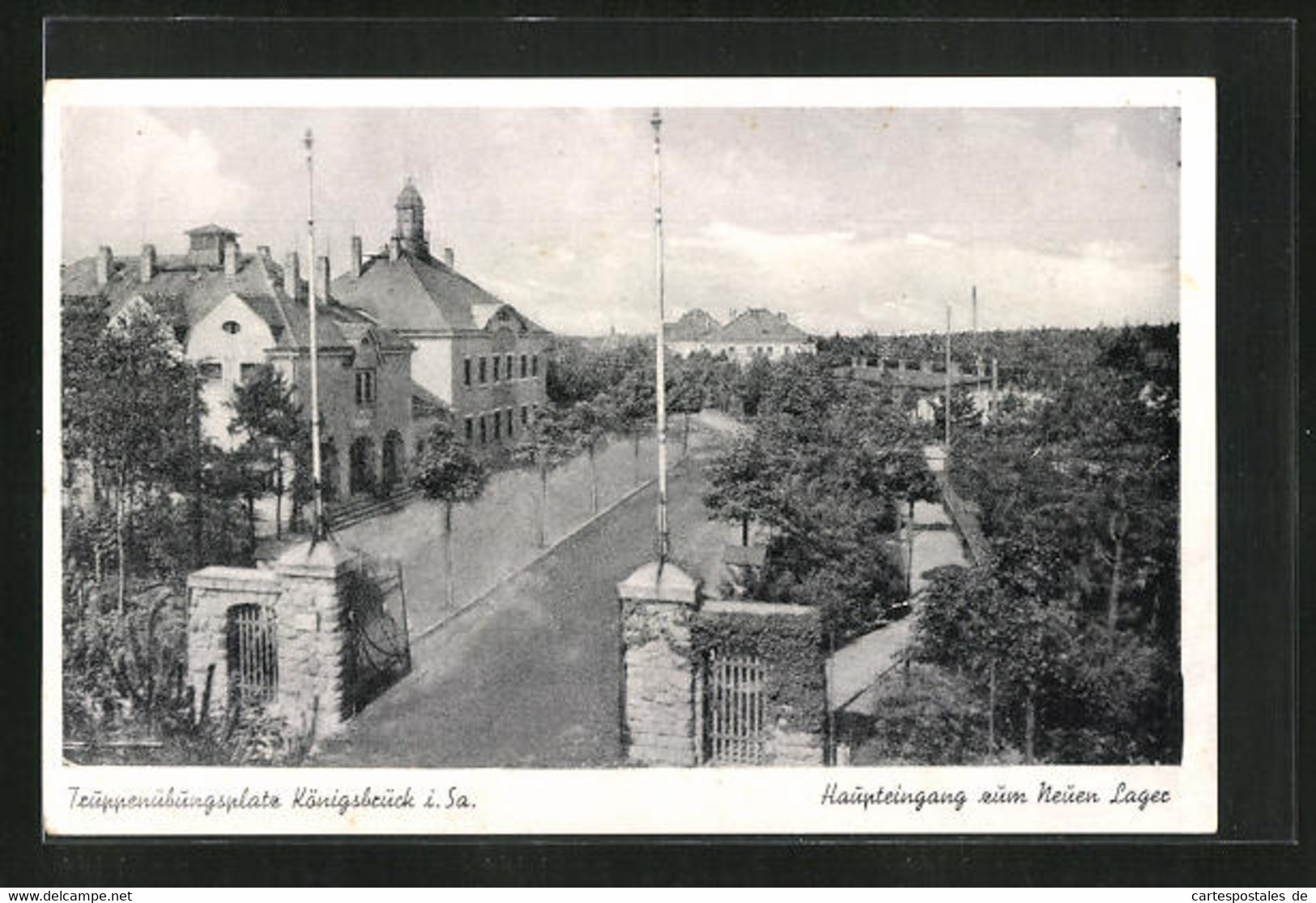 AK Königsbrück I. Sa., Haupteingang Zum Neuen Lager Des Truppenübungsplatzes - Königsbrück