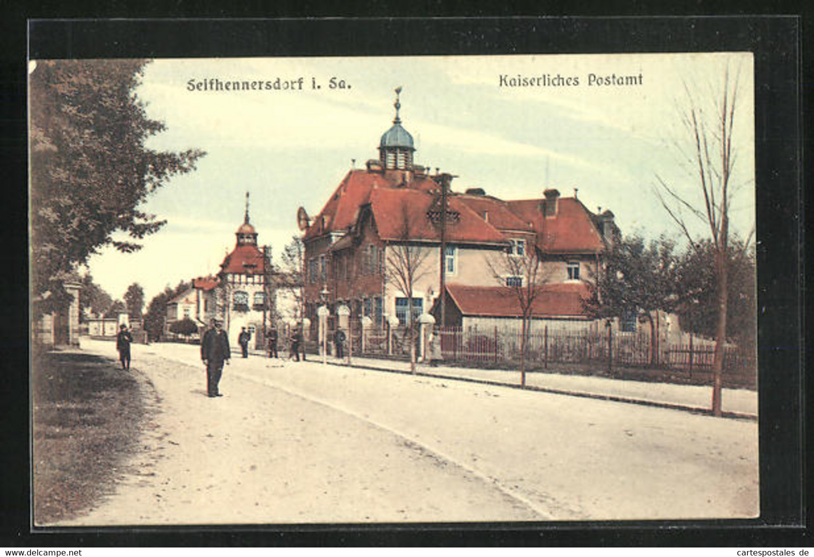 AK Seifhennersdorf I. Sa., Strasse Am Kaiserlichen Postamt - Seifhennersdorf