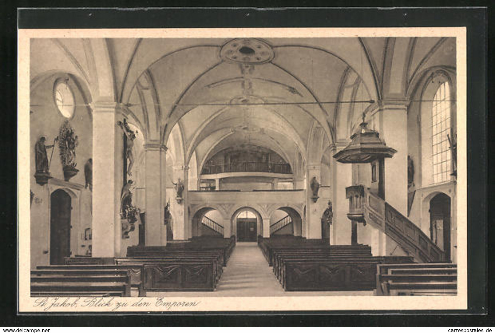 AK Dachau, Blick Zu Den Emporen In Der Kath. Pfarrkirche St. Jakob - Dachau