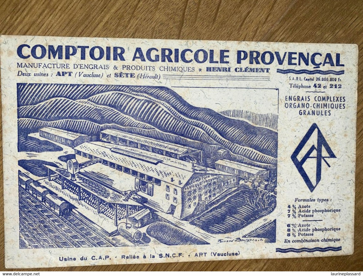 BUVARD COMPTOIR AGRICOLE PROVENCAL - Agricultura