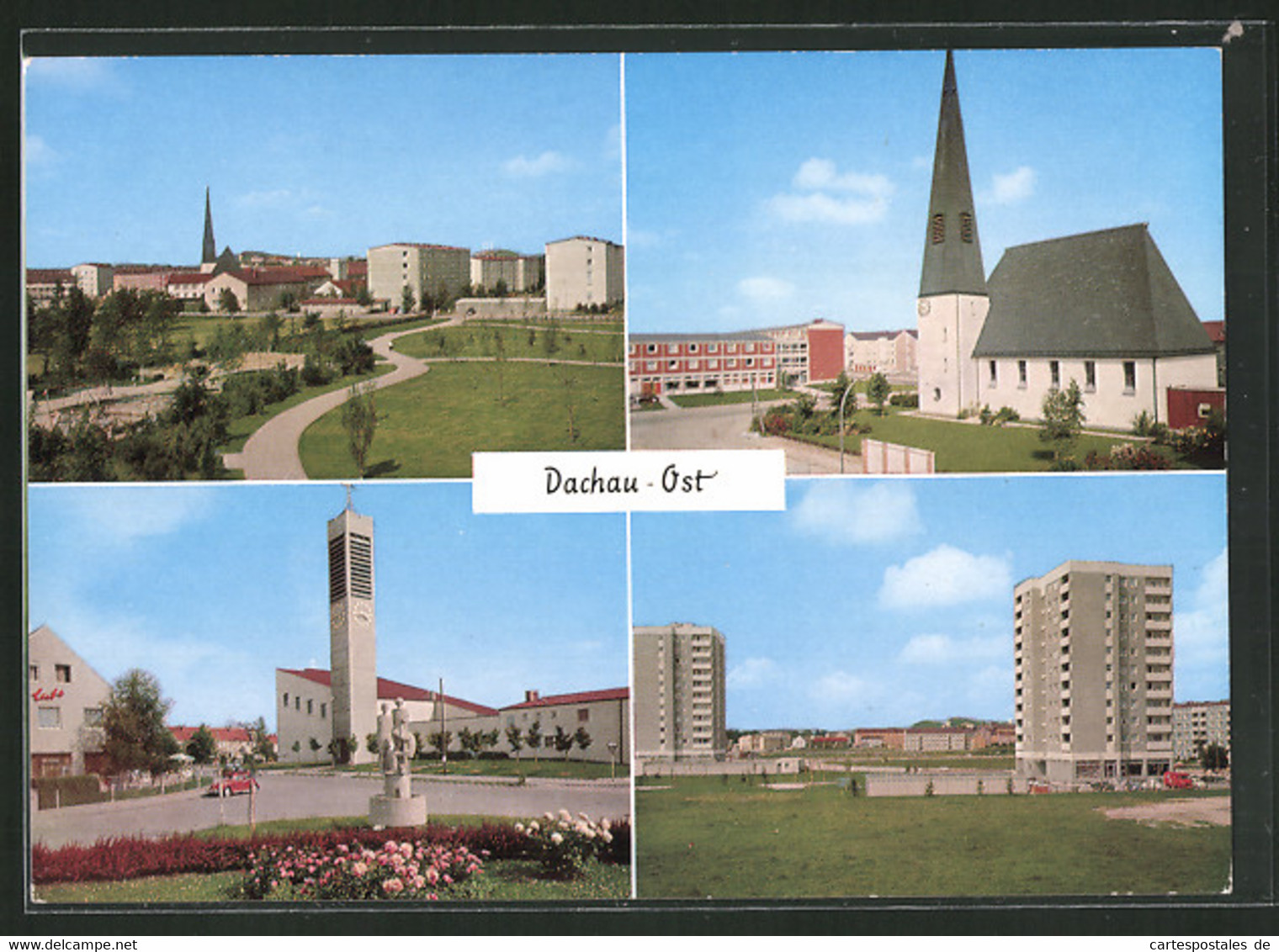 AK Dachau, Neubausiedlungen Aus Der Vogelschau, Kirche - Dachau