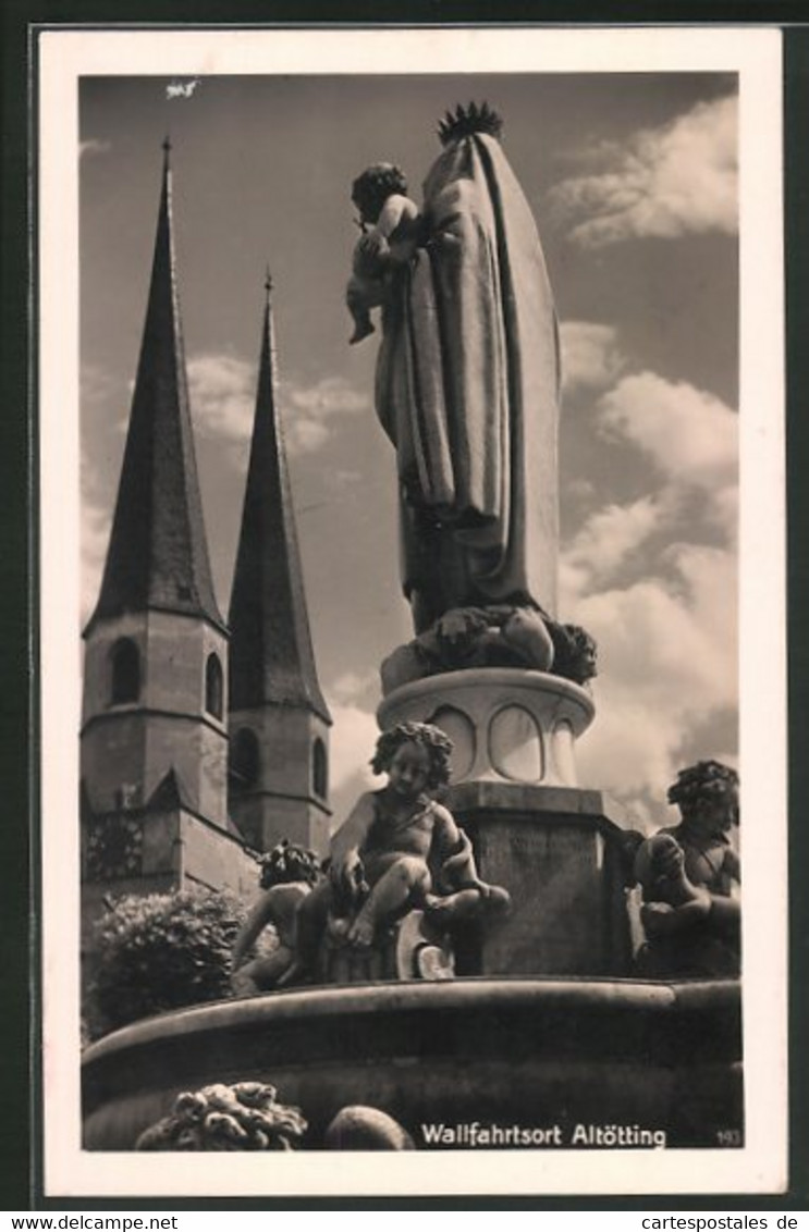 AK Altötting, Marienbrunnen - Altoetting