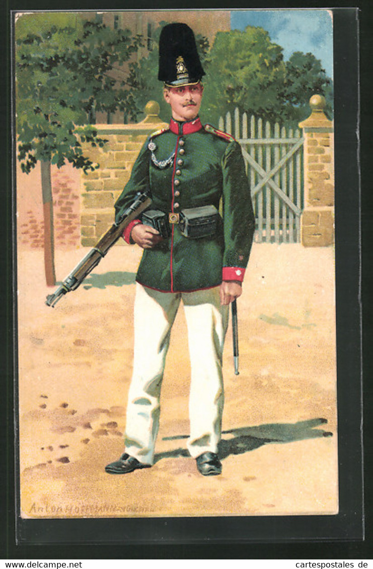 Künstler-AK Anton Hoffmann - München: Sächsischer Soldat In Uniform - Hoffmann, Anton - Munich