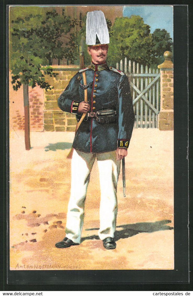 Künstler-AK Anton Hoffmann - München: Soldat Eines Feld-Artillerie-Regiments In Uniform - Hoffmann, Anton - Munich