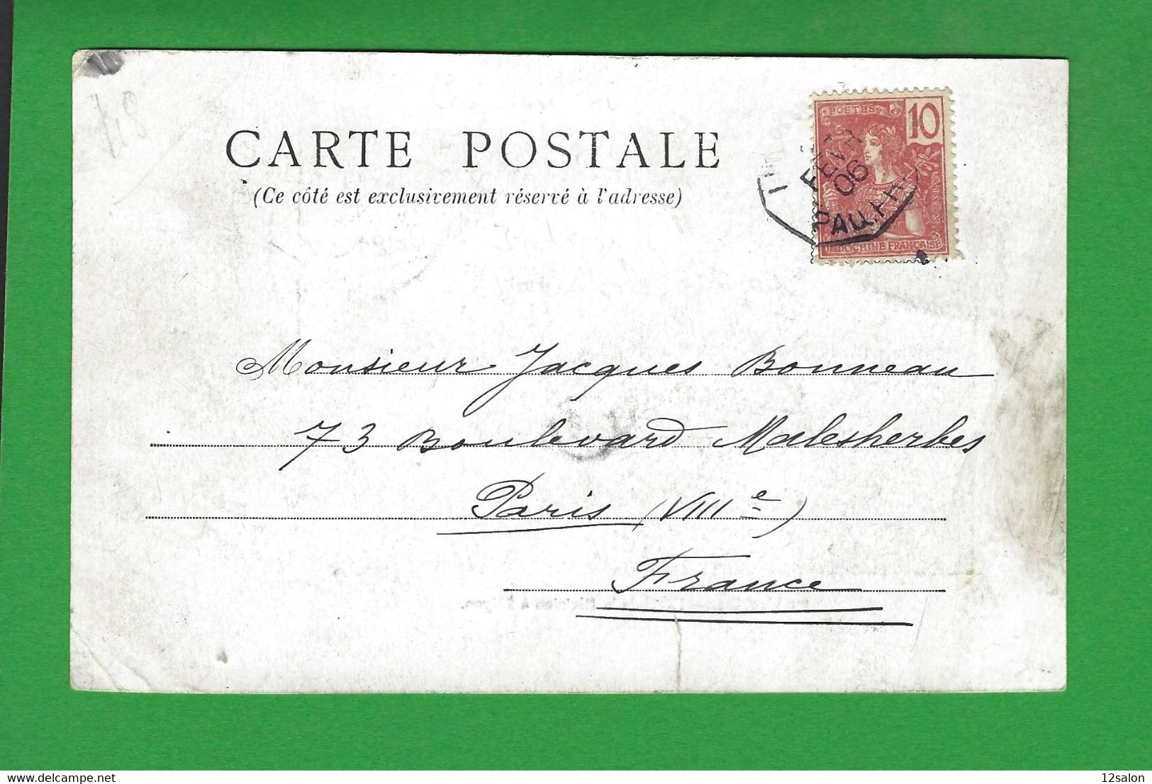 CARTE INDOCHINE Obl LIGNE N 1906 - Posta Marittima