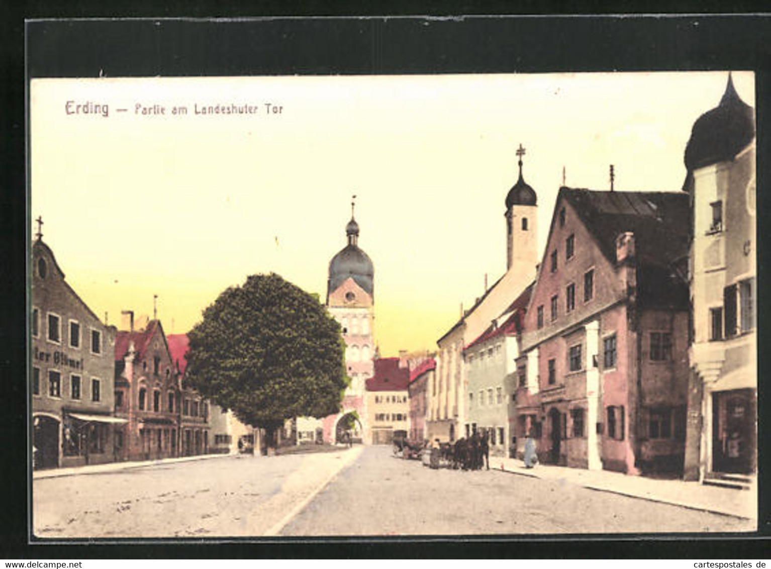 AK Erding, Partie Am Landeshuter Tor Mit Pferdewagen - Erding