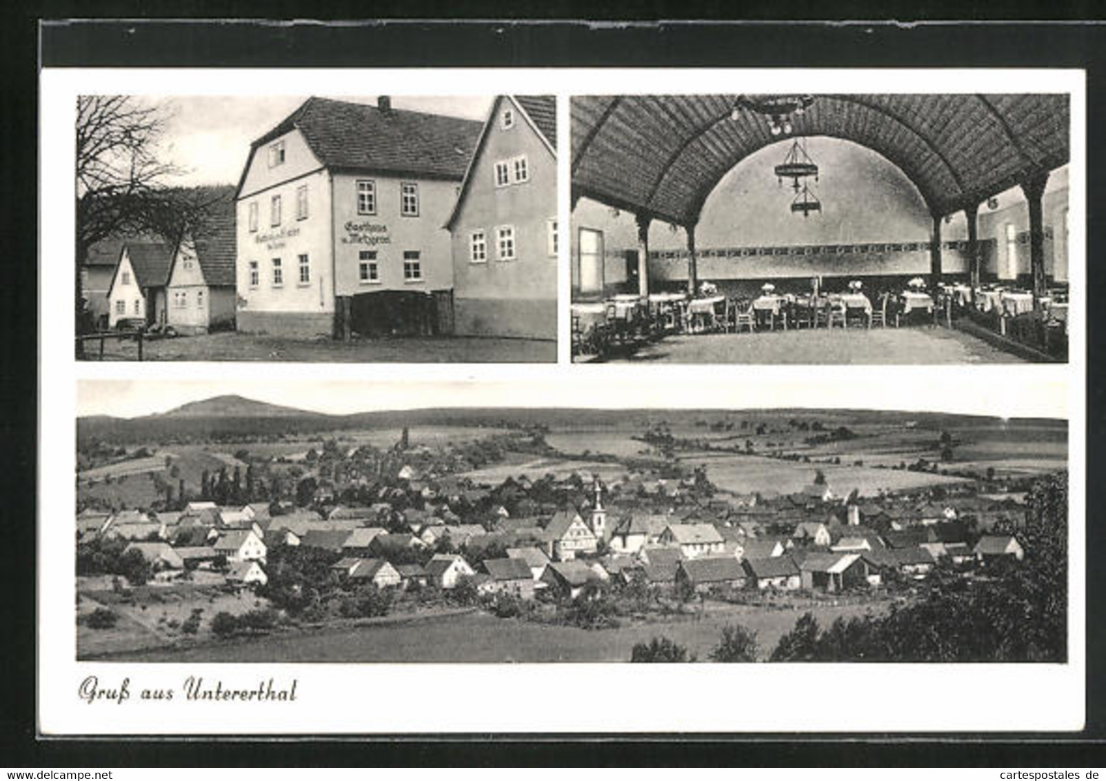 AK Hammelburg-Untererthal, Gasthaus U. Metzgerei, Innenansicht, Teilansicht - Hammelburg