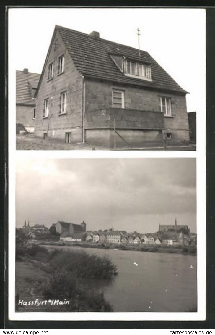 AK Hassfurt / Main, Gebäudeansicht, Panoramablick über Den Fluss - Hassfurt