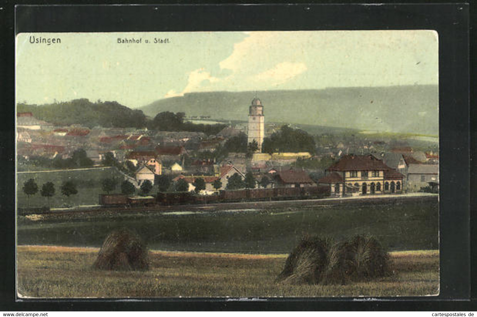 AK Usingen, Bahnhof Von Der Gleisseite Und Gesamtansicht - Usingen