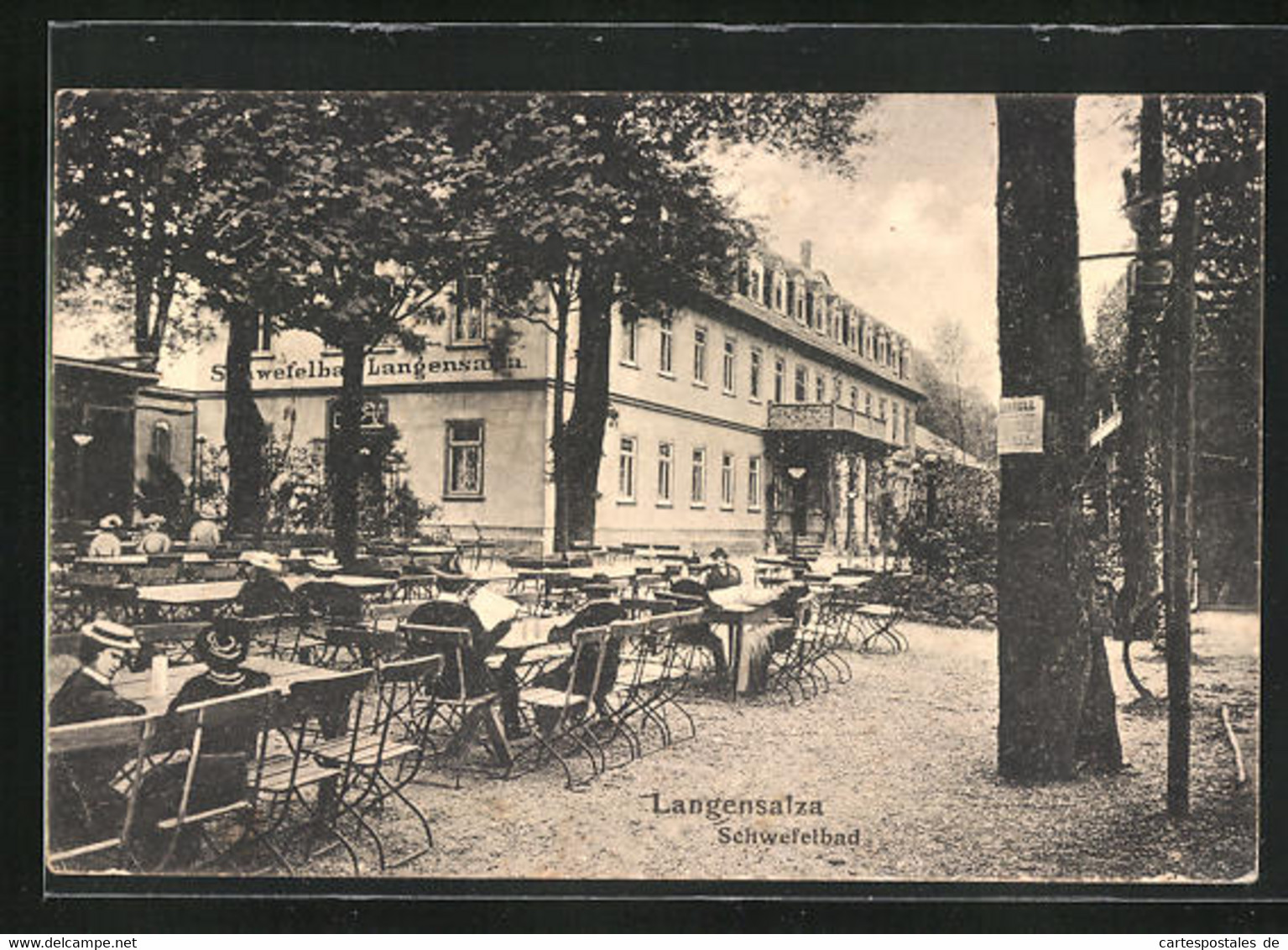 AK Langensalza, Kurhotel Schwefelbad Mit Gartenterrasse - Bad Langensalza