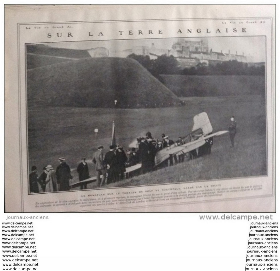 1909 L'ANGLETERRE N'EST PLUS UNE ÎLE - BLERIOT PASSE LA MANCHE - LA VIE AU GRAND AIR