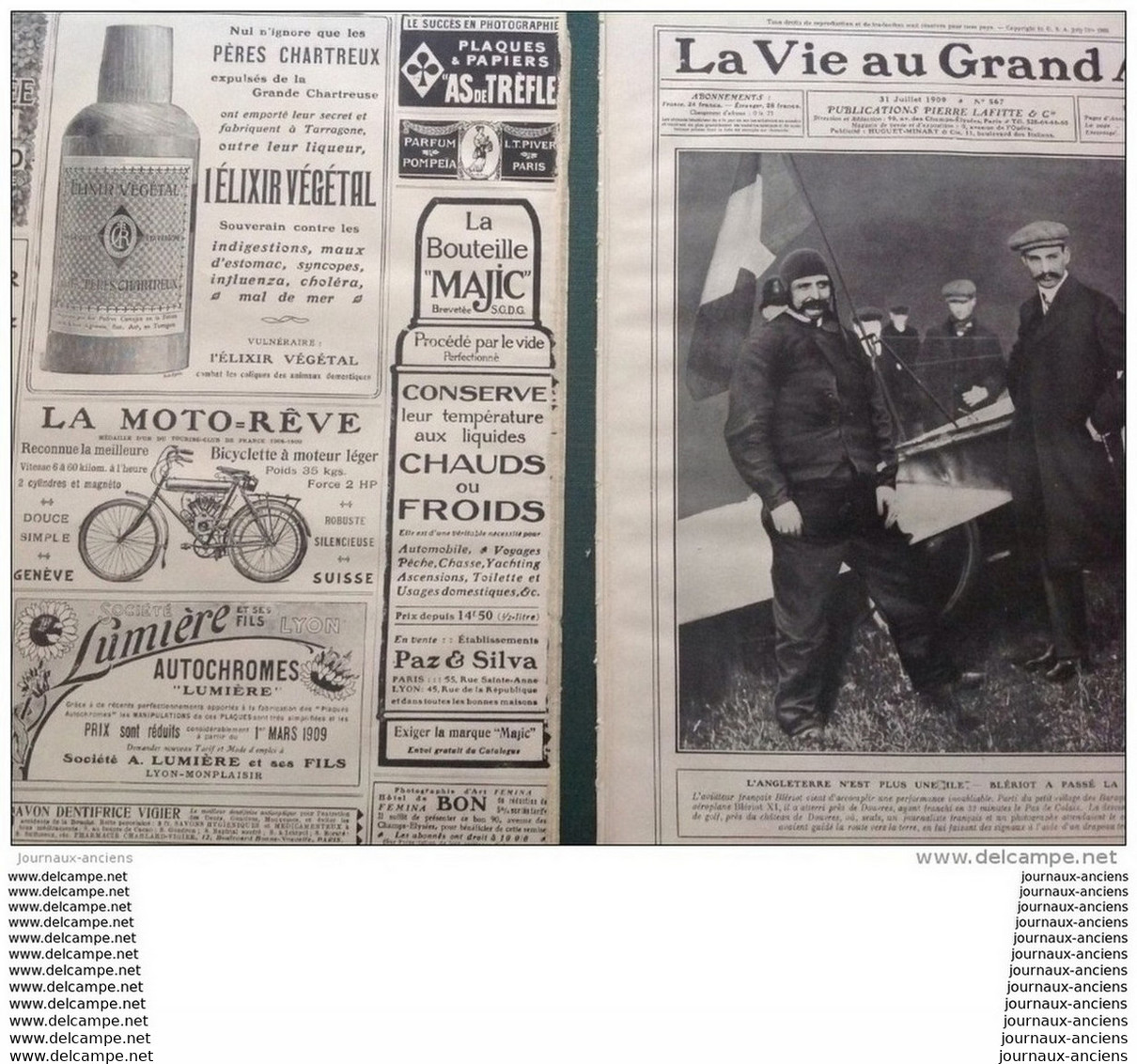 1909 L'ANGLETERRE N'EST PLUS UNE ÎLE - BLERIOT PASSE LA MANCHE - LA VIE AU GRAND AIR