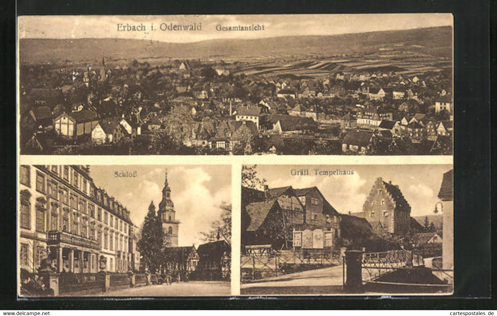 AK Erbach I. O., Schloss, Gräfl. Tempelhaus, Gesamtansicht - Erbach