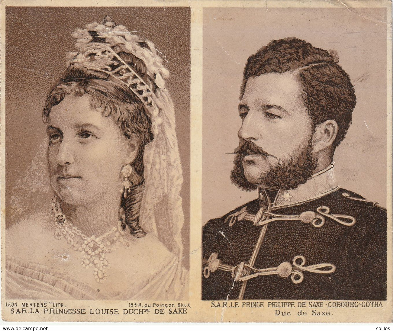 Famille Royale Belge - S.A.R. La Princesse Louise Duchesse De Saxe  Et S.A.R. Le Prince Philippe De Saxe -Cobourg-Gotha - Königshäuser