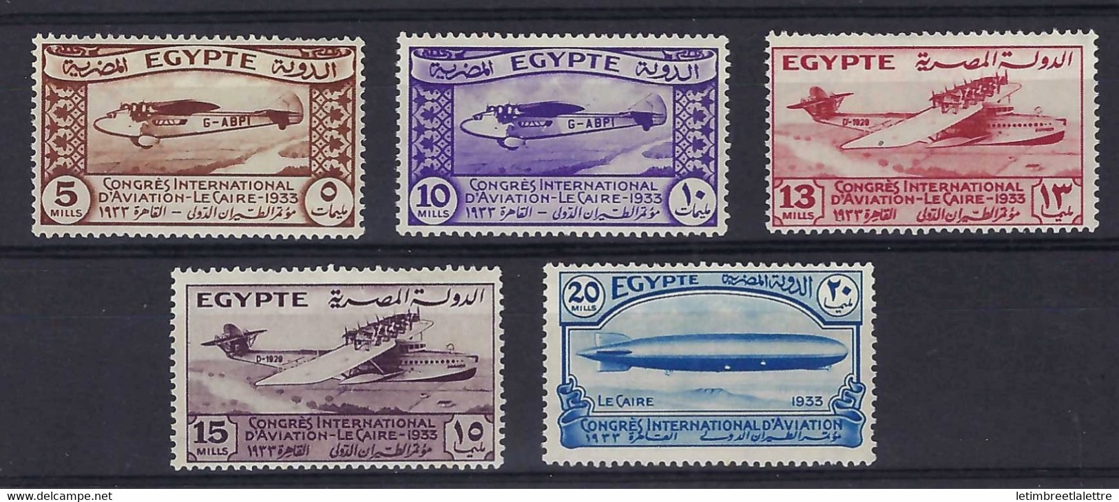 ⭐ Egypte - YT N° 150 à 154 ** - Neuf Sans Charnière - 1933 ⭐ - Unused Stamps