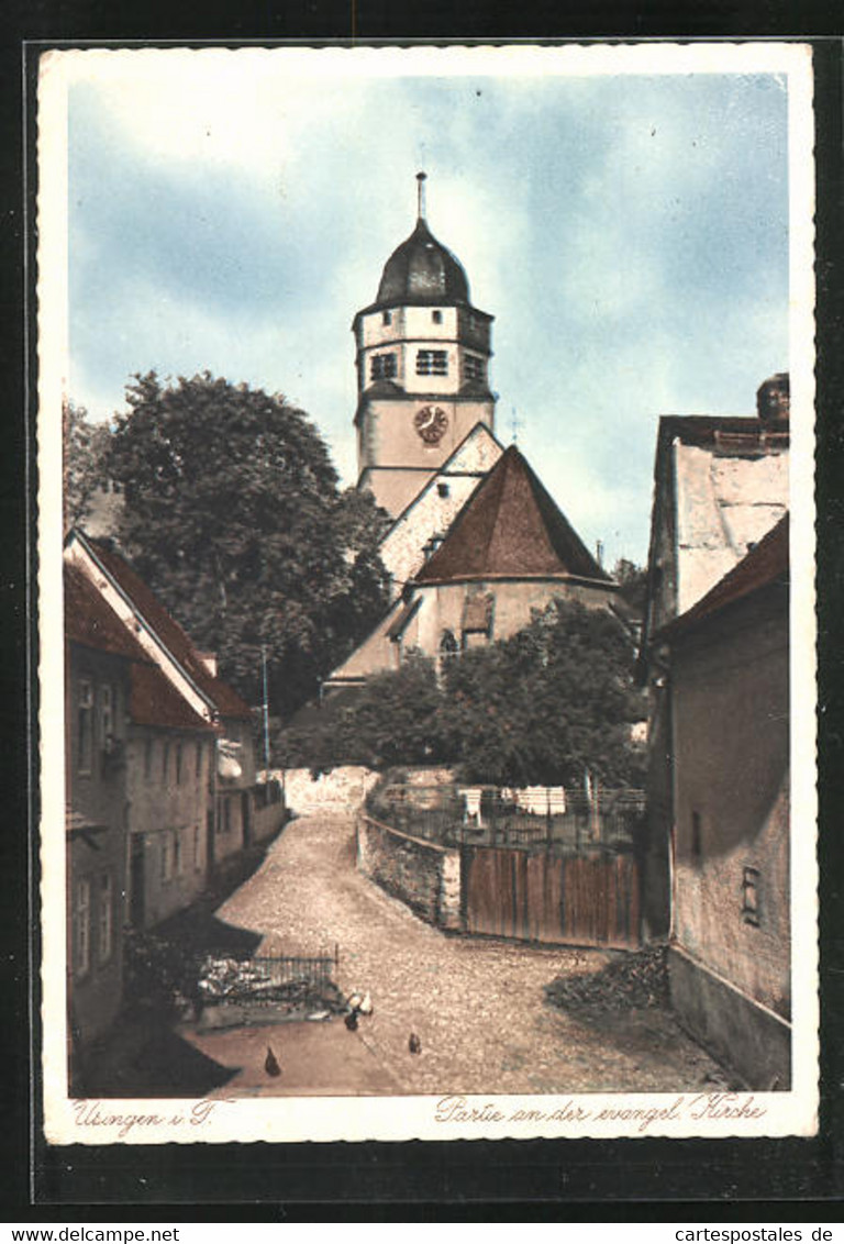 AK Usingen / Taunus, Partie An Der Evangelischen Kirche - Usingen