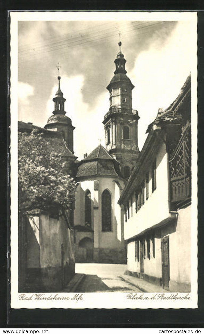 AK Bad Windsheim / Mfr., Blick Auf Die Stadtkirche - Bad Windsheim