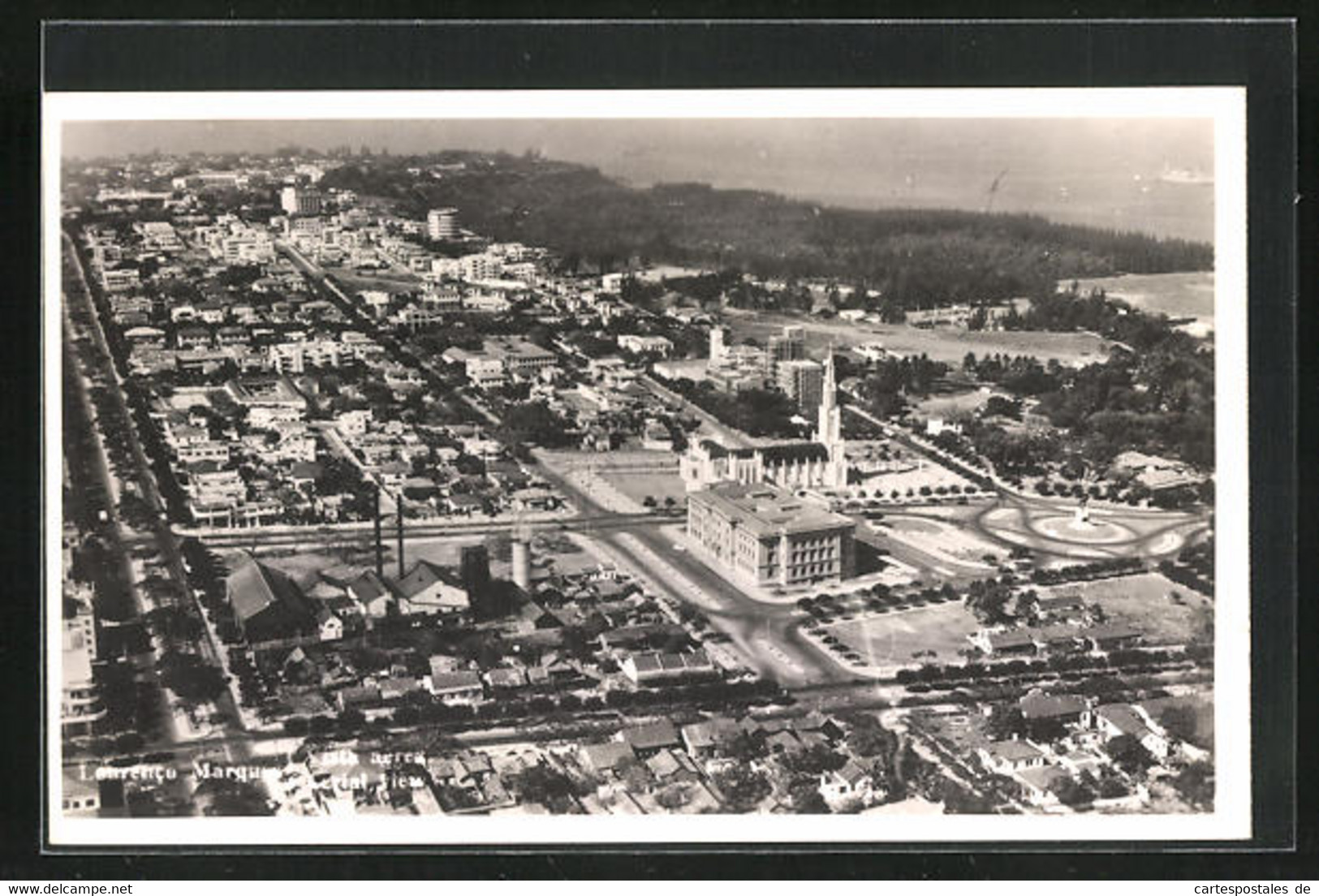 CPA Lourenco Marques, Vue Générale Avec L'Église Aérienne, Vue Aérienne - Mozambique