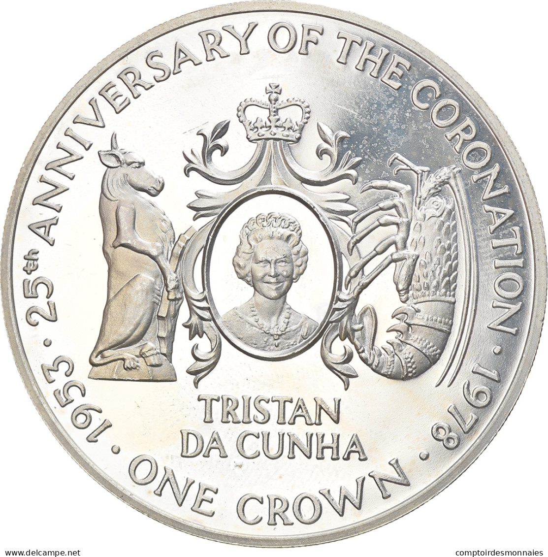 Monnaie, Tristan Da Cunha, Elizabeth II, Crown, 1978, Pobjoy Mint, SPL, Argent - Jungferninseln, Britische