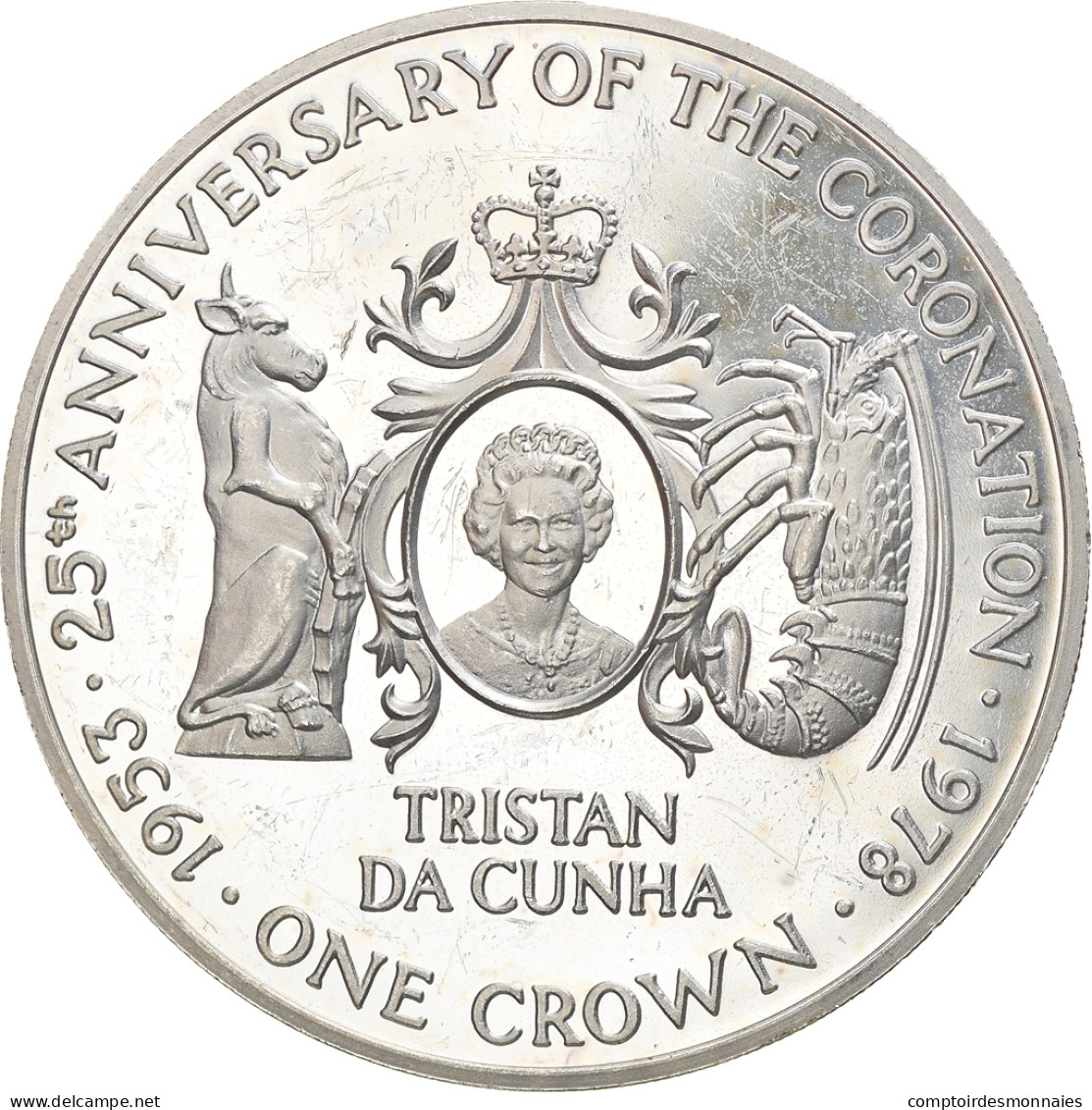 Monnaie, Tristan Da Cunha, Elizabeth II, Crown, 1978, Pobjoy Mint, SPL, Argent - Iles Vièrges Britanniques