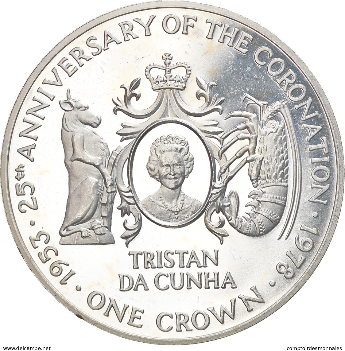 Monnaie, Tristan Da Cunha, Elizabeth II, Crown, 1978, Pobjoy Mint, SPL, Argent - Britse Maagdeneilanden