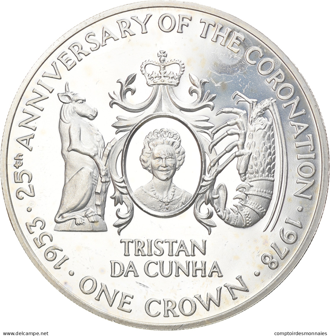 Monnaie, Tristan Da Cunha, Elizabeth II, Crown, 1978, Pobjoy Mint, SPL, Argent - Iles Vièrges Britanniques